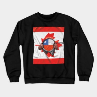 Chile Flag Canadian Flag Ripped - Gift for Chilean From Chile Crewneck Sweatshirt